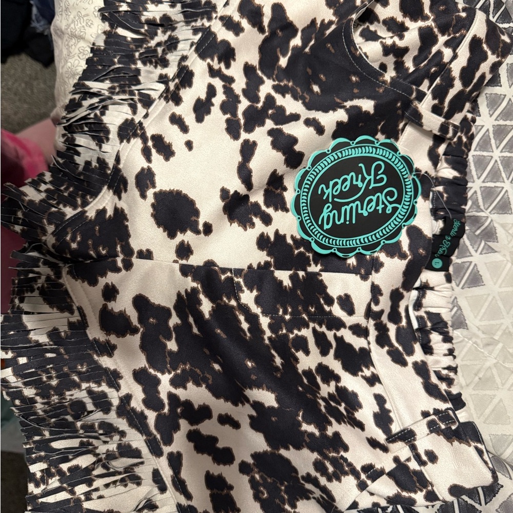 Cow Print Fringe shorts